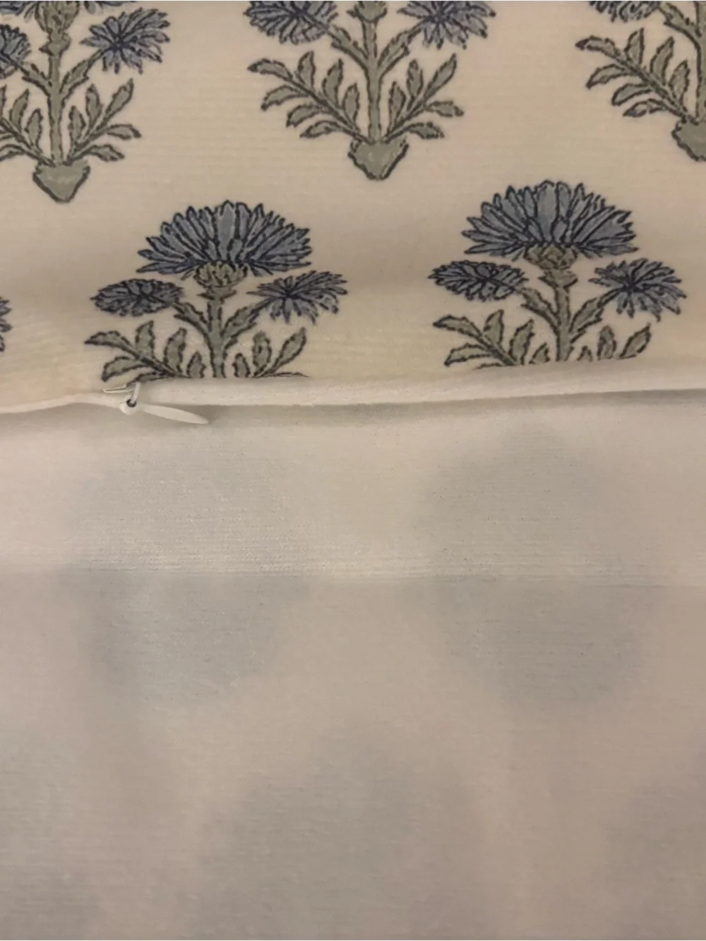 Blue Floral Print zipper pillow covers, 2- Unbranded